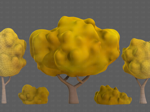 Trees Cartoon V61 3D 모델