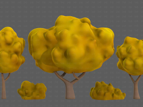 Trees Cartoon V61 3D Model