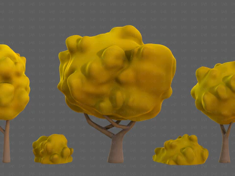 Trees Cartoon V61 3D Model