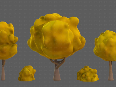 Trees Cartoon V61 3D Model
