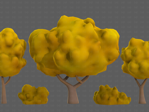 Trees Cartoon V61 3Dモデル