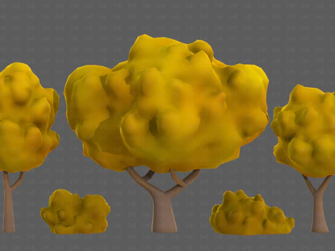 Trees Cartoon V61 3D Model