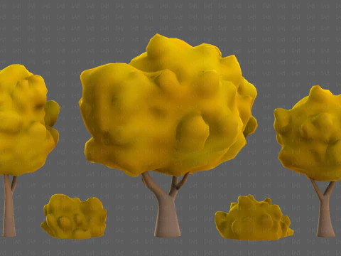 Trees Cartoon V61 3D Model