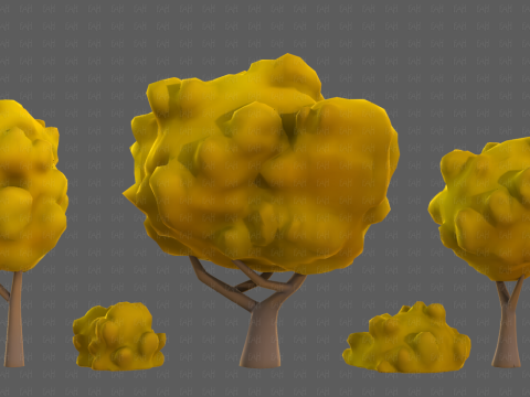 Trees Cartoon V61 3Dモデル