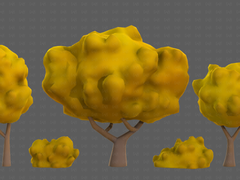 Trees Cartoon V61 3Dモデル