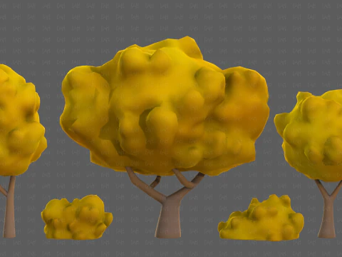 Trees Cartoon V61 3D Model