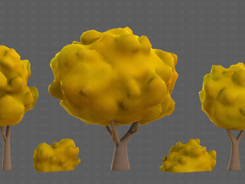 Trees Cartoon V61 3D Model