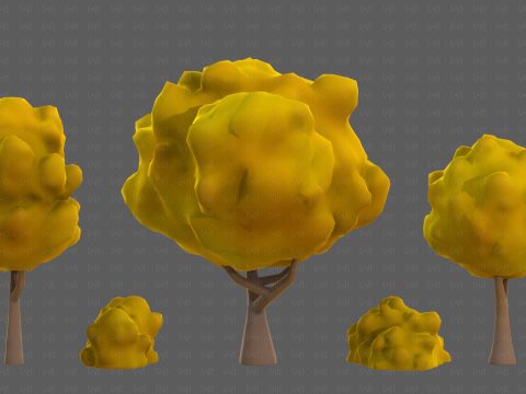 Trees Cartoon V61 3Dモデル
