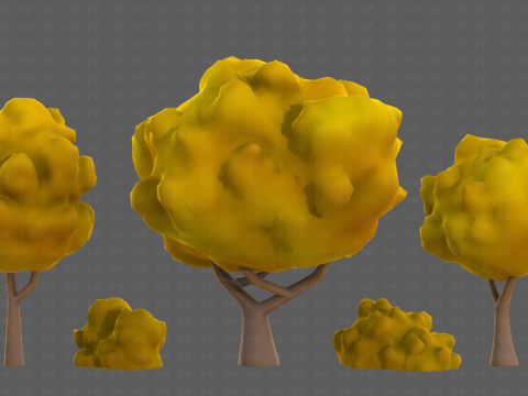 Trees Cartoon V61 3Dモデル