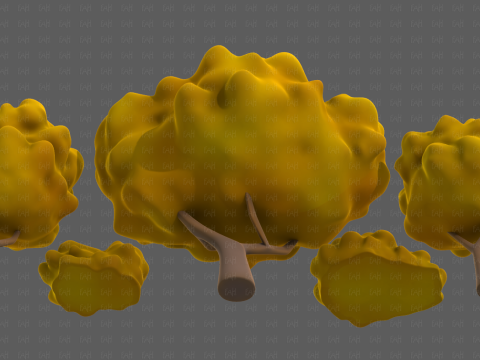 Trees Cartoon V61 3Dモデル