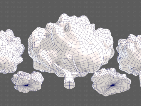 Trees Cartoon V61 3Dモデル