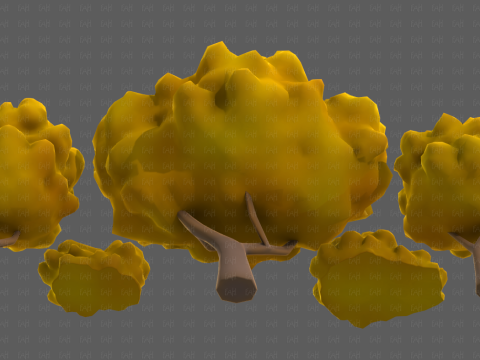 Trees Cartoon V61 3Dモデル