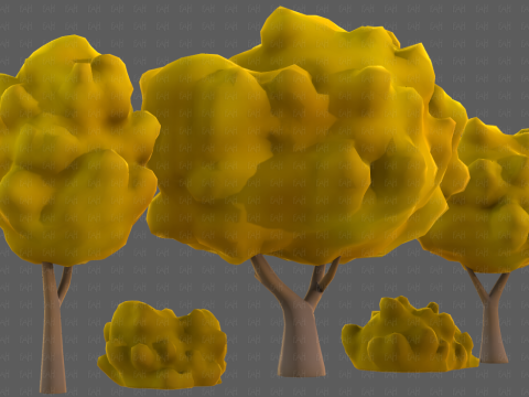 Trees Cartoon V61 3Dモデル