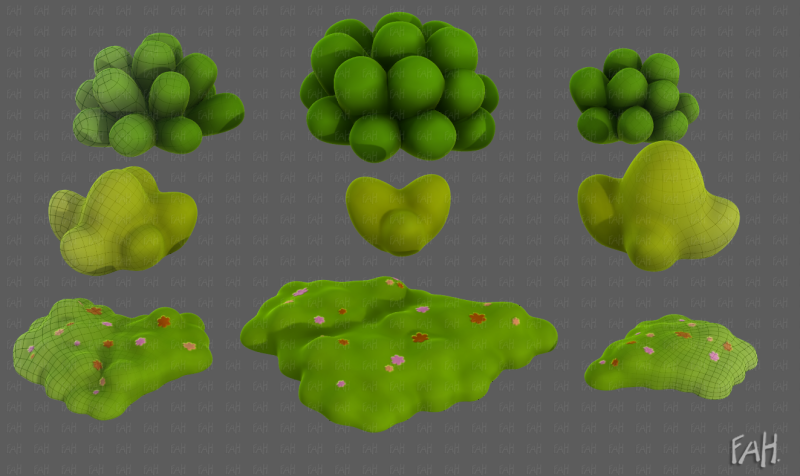 Trees Cartoon V62 Model 3D .c4d .max .obj .3ds .fbx .stl .blend 
