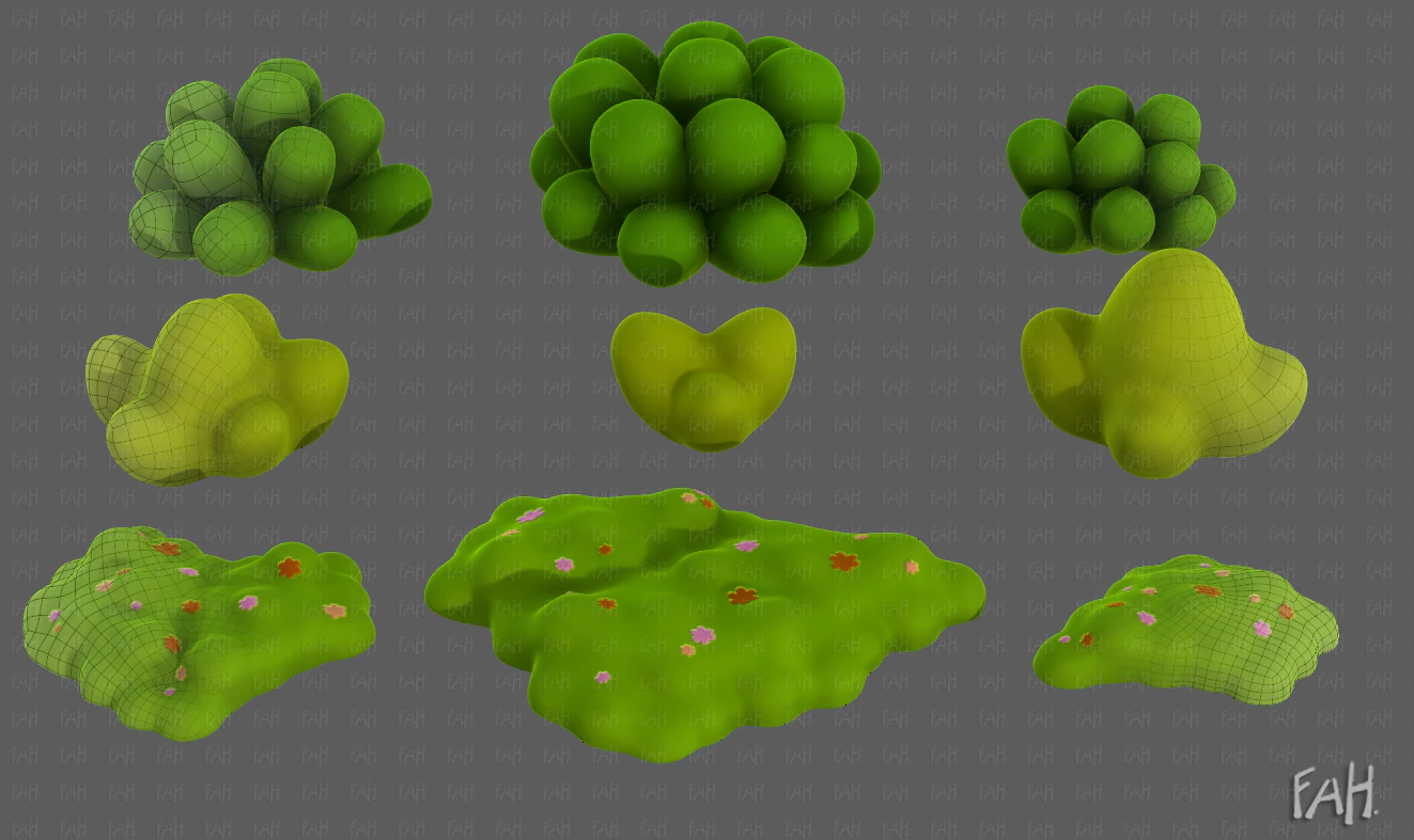 Trees Cartoon V62 3D Model .c4d .max .obj .3ds .fbx .stl .blend