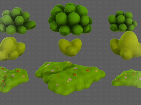 Trees Cartoon V62 Modelo 3D
