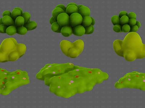 Trees Cartoon V62 3D Model