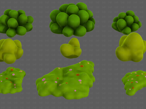 Trees Cartoon V62 Model 3D