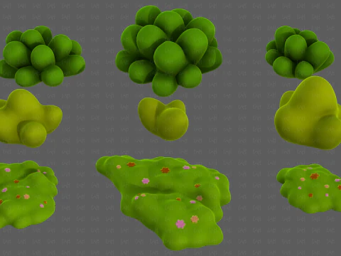 Trees Cartoon V62 3D Model