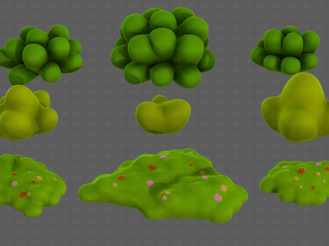 Trees Cartoon V62 Model 3D