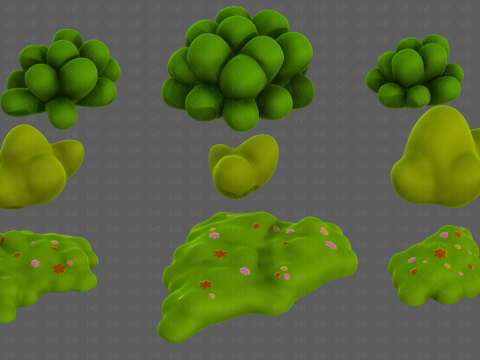 Trees Cartoon V62 Model 3D