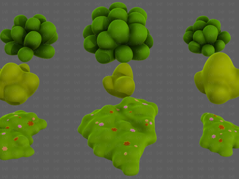Trees Cartoon V62 Model 3D