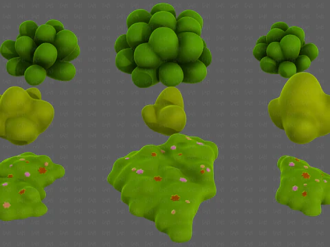 Trees Cartoon V62 3D Model