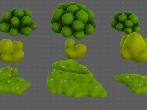 Trees Cartoon V62 Model 3D