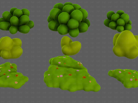 Trees Cartoon V62 3D Model