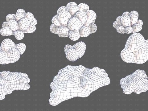 Trees Cartoon V62 3D Model