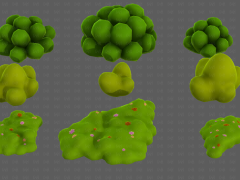 Trees Cartoon V62 Model 3D