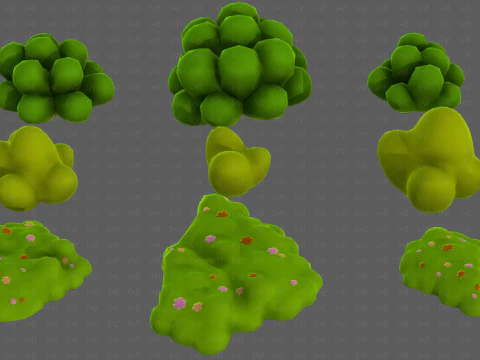 Trees Cartoon V62 3D Model