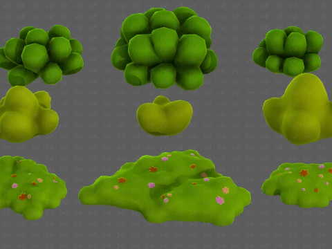 Trees Cartoon V62 3D Model