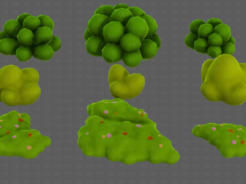 Trees Cartoon V62 3D Model