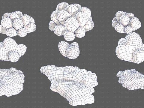 Trees Cartoon V62 3D Model
