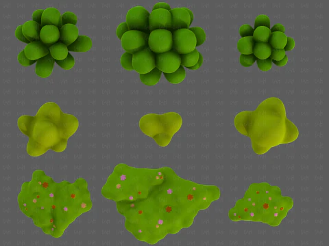 Trees Cartoon V62 3D Model