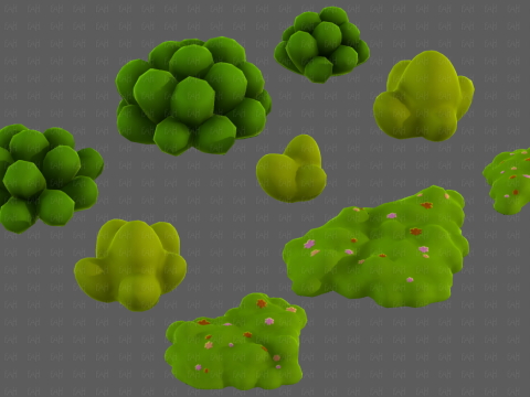 Trees Cartoon V62 Model 3D