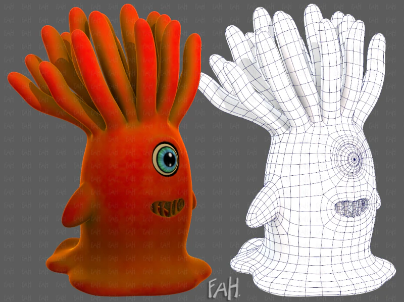 Monster V09 3D Modell .c4d .max .obj .3ds .fbx .stl .blend 