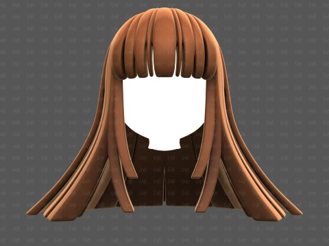 Base Hair for girl V67 3D Model