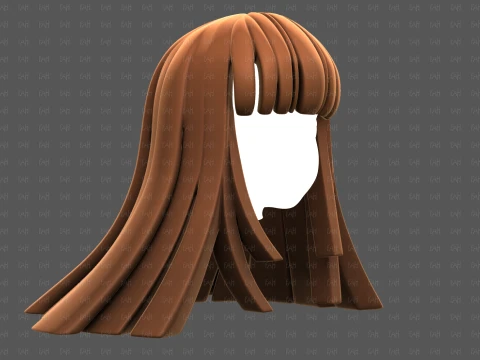 Base Hair for girl V67 3D Model