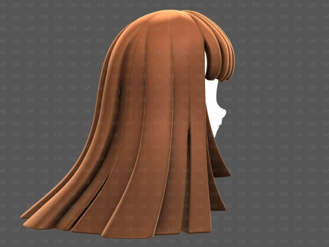 Base Hair for girl V67 3D Model