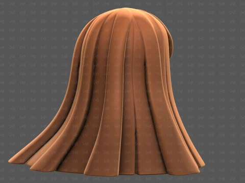 Base Hair for girl V67 3D Model