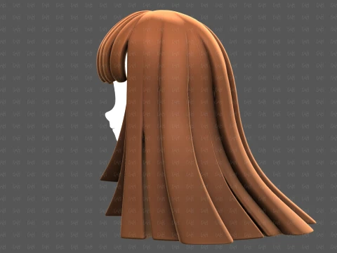 Base Hair for girl V67 3D Model