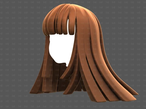 Base Hair for girl V67 3D Model