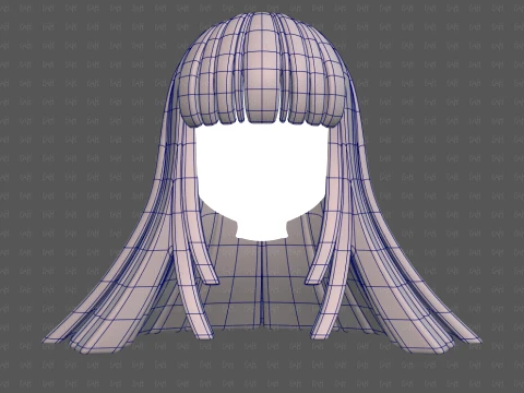 Base Hair for girl V67 3D Model