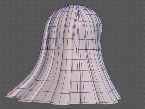 Base Hair for girl V67 3D Model