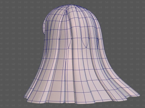 Base Hair for girl V67 3D Model