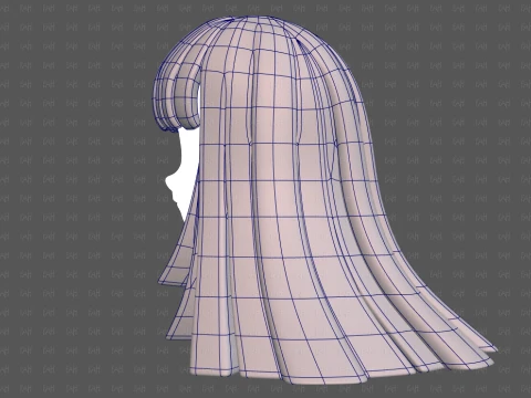 Base Hair for girl V67 3D Model