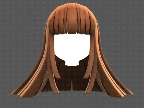 Base Hair for girl V67 3D Model