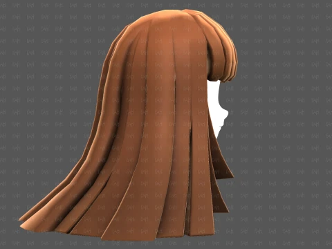 Base Hair for girl V67 3D Model